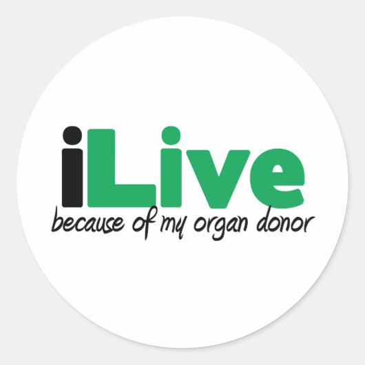 iLive Transplant Runder Aufkleber (Vorderseite)