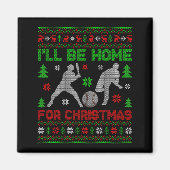 I'll Be Home For Christmas Baseball Funny Ugly Xma Magnet (Vorne)