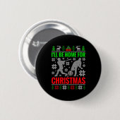 I'll Be Home For Christmas Baseball Funny Xmas Button (Vorne & Hinten)