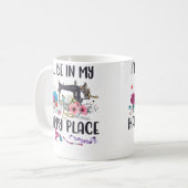 I'Ll Be In My Happy Place Sewing Machine Flower Qu Kaffeetasse (Vorderseite Links)