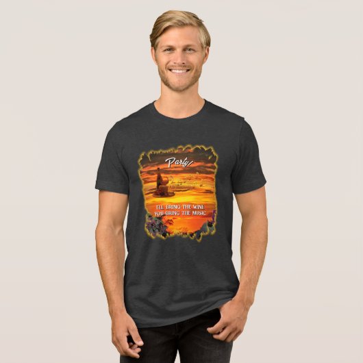 I'll bring the wine Sunset 2584 Tri-Blend Shirt (Vorderseite voll)