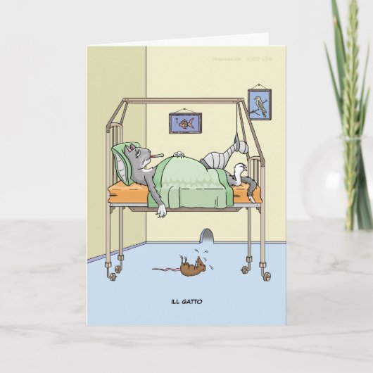 Ill Gatto Get Well Card Karte (Vorderseite)