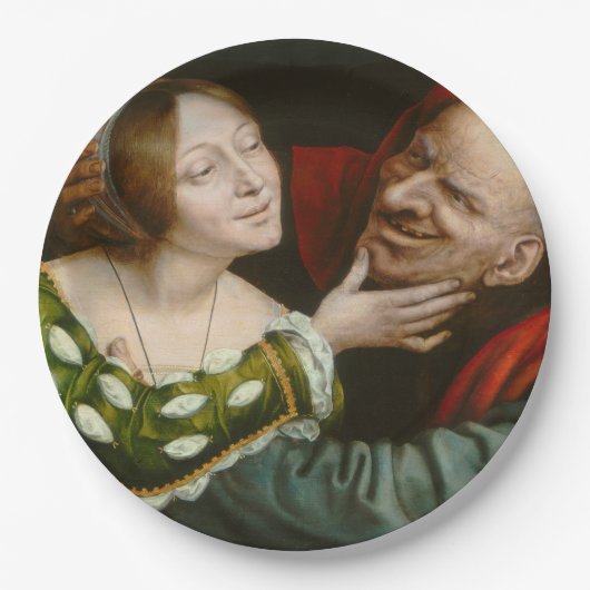 Ill-Matched Lovers (von Quentin Massys) Pappteller (Vorderseite)