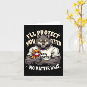 Ill Protect You Kitten Alpha Wolf Funny Quote Sayi Karte (Gelbe Blume)