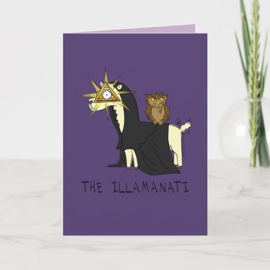 Illamanati Llama Illuminati Funny Greeting Card Karte (Vorderseite)