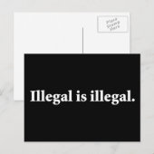 Illegal ist illegal. postkarte (Vorne/Hinten)