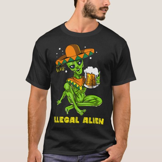 Illegale Alien Cinco de Mayo T-Shirt (Vorderseite)