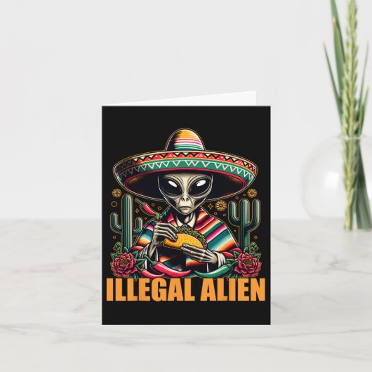 Illegale Alien Funny Cinco De Mayo Western Ufo Fun Karte (Vorderseite)