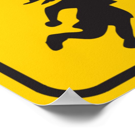 Illegale Außerirdischen, die das Autobahnzeichen ü Poster (Ecke)