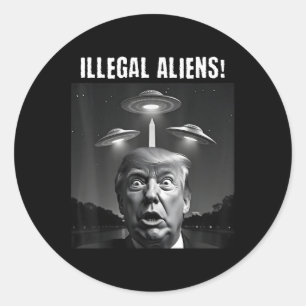 Illegale Außerirdischen. Trump Selfie, Alien und U Runder Aufkleber