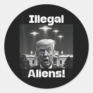 Illegale Außerirdischen. Trump Selfie, Alien und U Runder Aufkleber