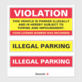 illegale Parkverletzung Aufkleber (Blatt)