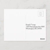 "Illegitim" mit knallfarbigen Trump-Faces in Regen Postkarte (Rückseite)