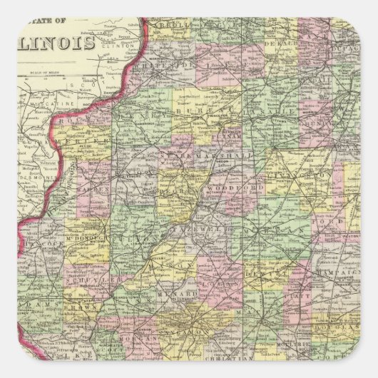 Illinois 10 quadratischer aufkleber (Vorderseite)