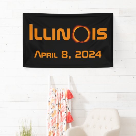 Illinois 2024 Gesamtsolares Eclipse Banner (Insitu)