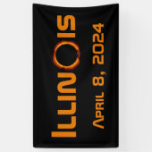 Illinois 2024 Gesamtsolares Eclipse Banner (Vertikal)