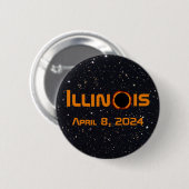Illinois 2024 Gesamtsolares Eclipse Button (Vorne & Hinten)