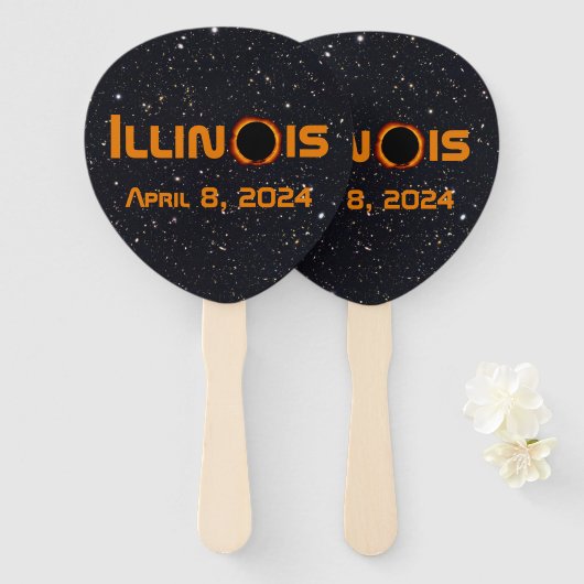 Illinois 2024 Gesamtsolares Eclipse Fächer (Vorne und Hinten)