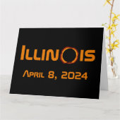 Illinois 2024 Gesamtsolares Eclipse Karte (Gelbe Blume)