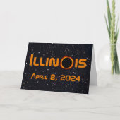 Illinois 2024 Gesamtsolares Eclipse Karte (Vorderseite)