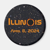 Illinois 2024 Gesamtsolares Eclipse Magnet (Vorne)