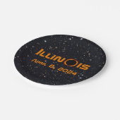 Illinois 2024 Gesamtsolares Eclipse Pappteller (Schrägansicht)