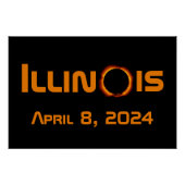 Illinois 2024 Gesamtsolares Eclipse Poster (Vorderseite)
