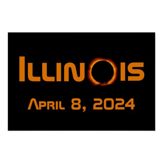 Illinois 2024 Gesamtsolares Eclipse Poster (Vorderseite)