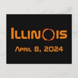 Illinois 2024 Gesamtsolares Eclipse Postkarte