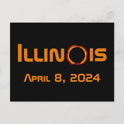 Illinois 2024 Gesamtsolares Eclipse Postkarte (Vorderseite)