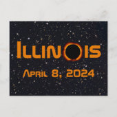 Illinois 2024 Gesamtsolares Eclipse Postkarte (Vorderseite)