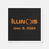 Illinois 2024 Gesamtsolares Eclipse Serviette (Vorderseite)