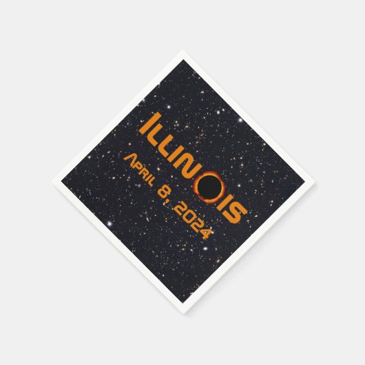 Illinois 2024 Gesamtsolares Eclipse Serviette (Ecke)
