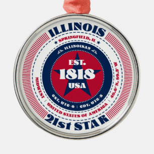 Illinois 21. State Weihnachtsschmuck