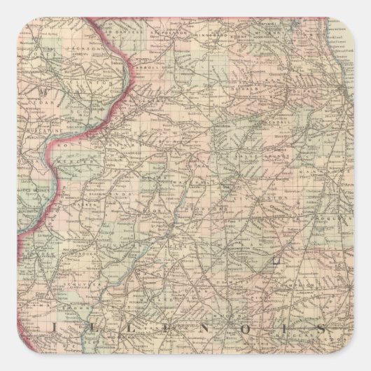 Illinois 2 quadratischer aufkleber (Vorderseite)