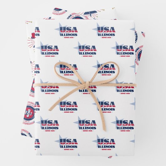 Illinois, 50 Staaten, Liberty Bell Geschenkpapier Set (Beispiel)