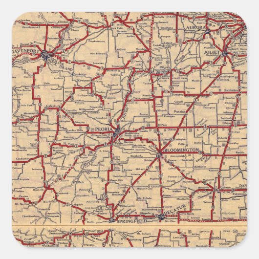 Illinois 8 quadratischer aufkleber (Vorderseite)