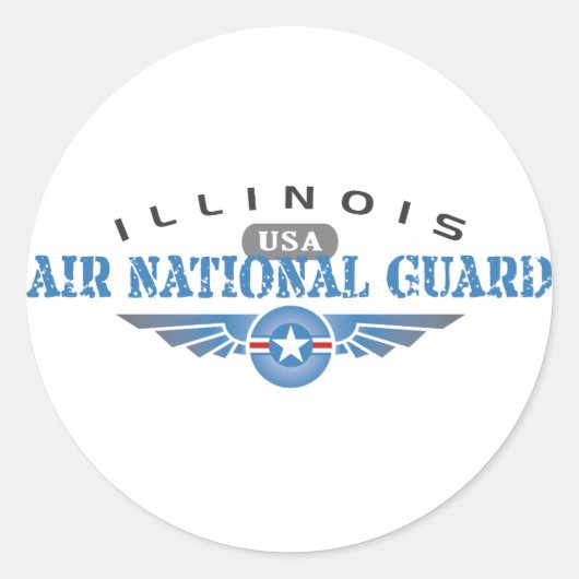 Illinois Air National Guard - USA Runder Aufkleber (Vorderseite)