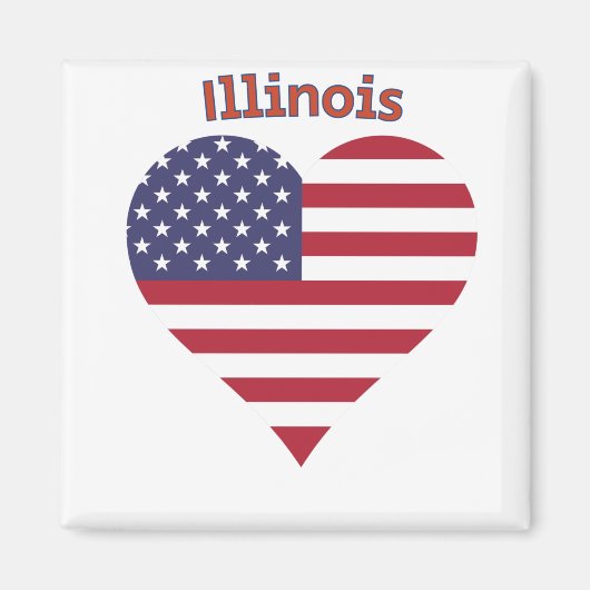 Illinois American Flag Heart Magnet (Vorne)