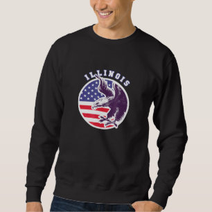 Illinois American Patriot Veteran Eagle Pride Stat Sweatshirt