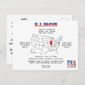 Illinois American Staat auf einer Karte und nützli (Vorne/Hinten)