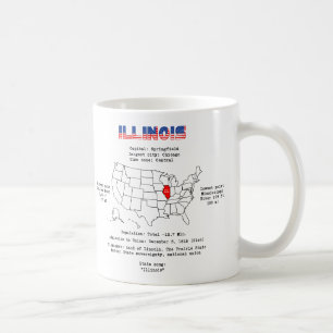 Illinois American Staat auf einer Karte und nützli Kaffeetasse