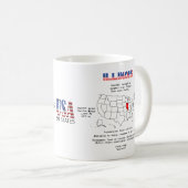 Illinois American Staat auf einer Karte und nützli Kaffeetasse (VorderseiteRechts)