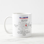 Illinois American Staat auf einer Karte und nützli Kaffeetasse (Links)