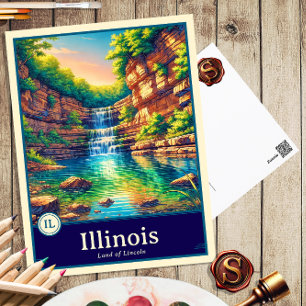 Illinois Anime Style Cel Schattenkarte Postkarte