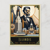 Illinois | Art Deco Postkarte (Vorderseite)
