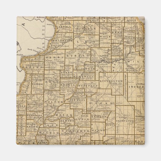 Illinois Atlas Karte Magnet (Vorne)