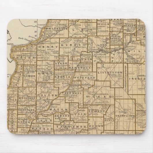 Illinois Atlas Karte Mousepad (Vorne)