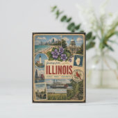 Illinois-authentische Vintage-Postkarte Postkarte (Stehend Vorderseite)