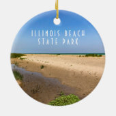 Illinois Beach Staat Park Keramik Ornament (Hinten)